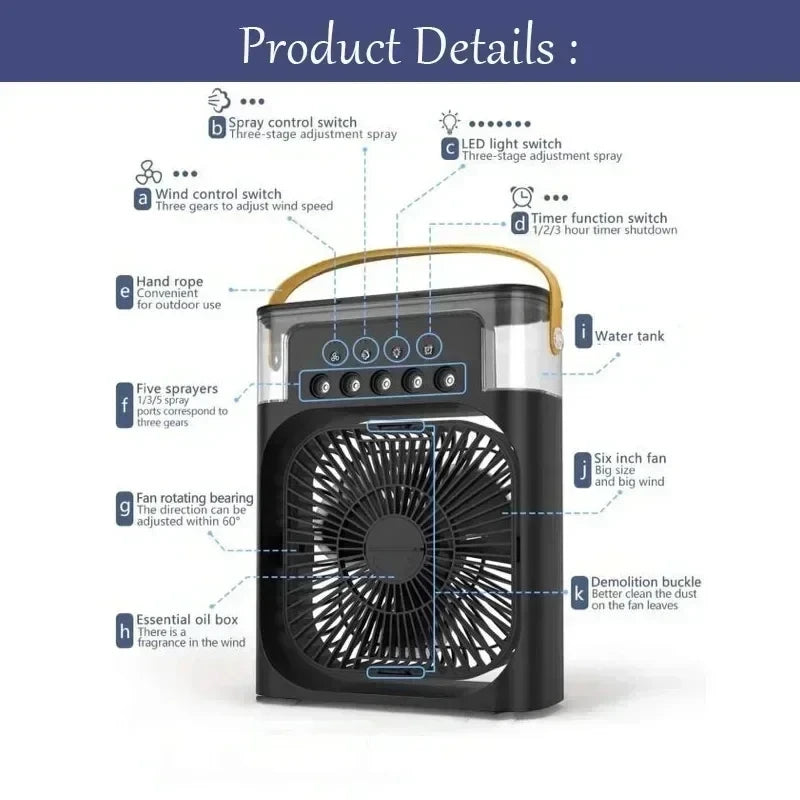 Portable 3-in-1 Air Cooling Fan